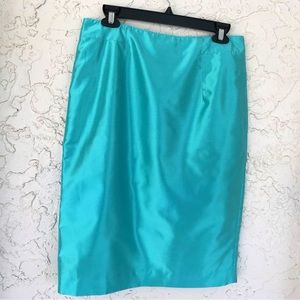 ✨Renfrew Collection Turqoise Silk Shantung Career/Dress Skirt, Sz6, NWT